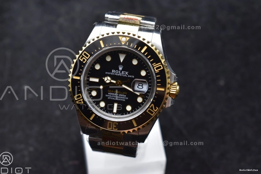 A2824 Black Tone YG SS Best Edition SS Upgraded V Sea-Dweller on Two GMF Bracelet 1061 YG Dial 126603 0203